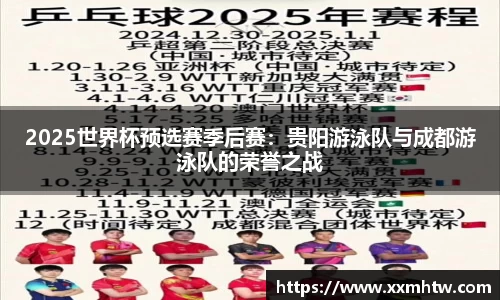 2025世界杯预选赛季后赛：贵阳游泳队与成都游泳队的荣誉之战